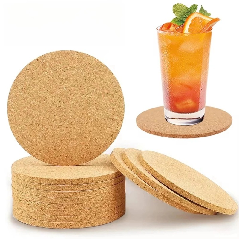 Coffee Tea Station - 10PCS Mat Natural Round Wooden Pad