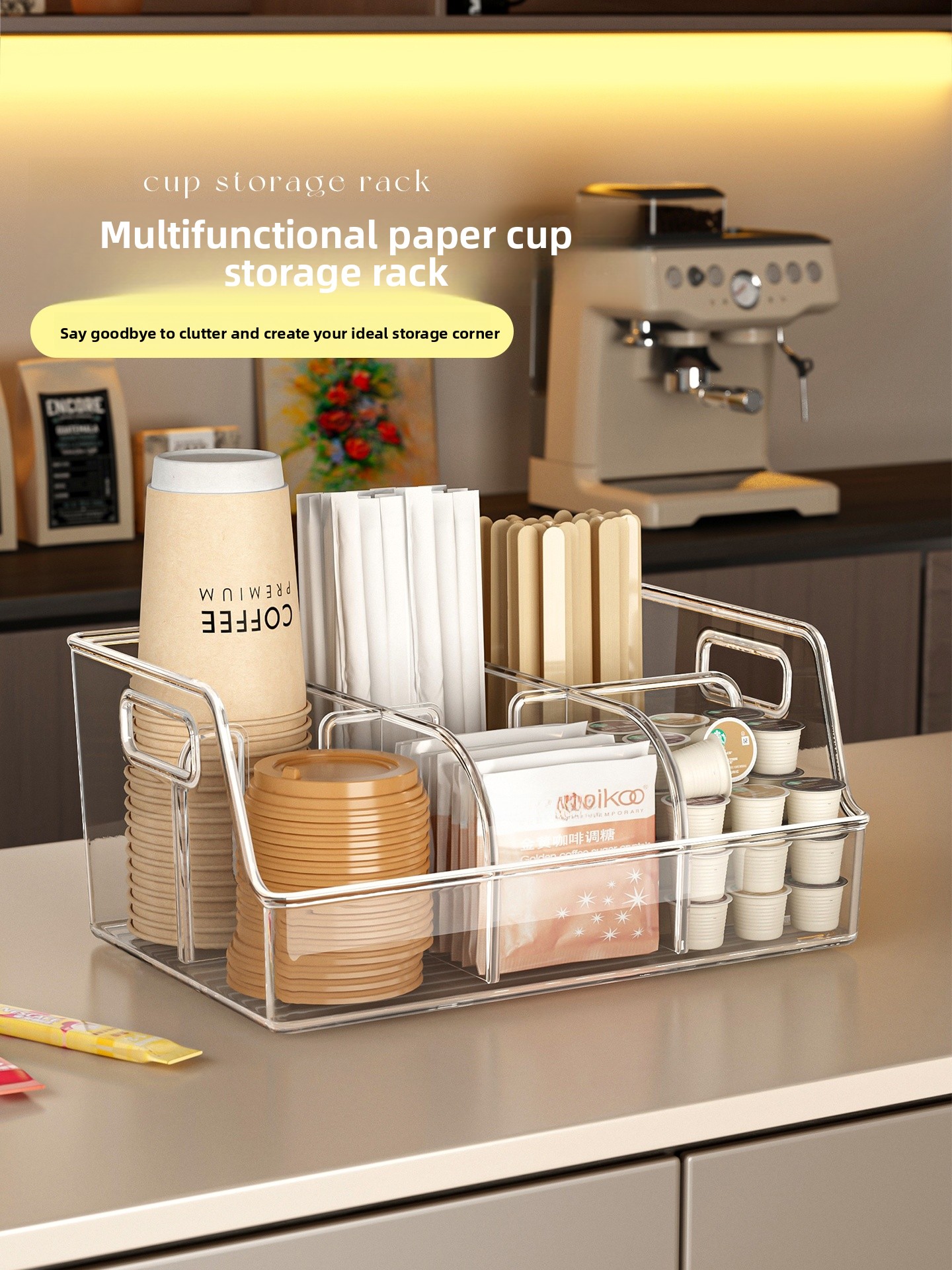 Coffee Tea Vendor - Disposable Cup Holder Stand Coffee Shop