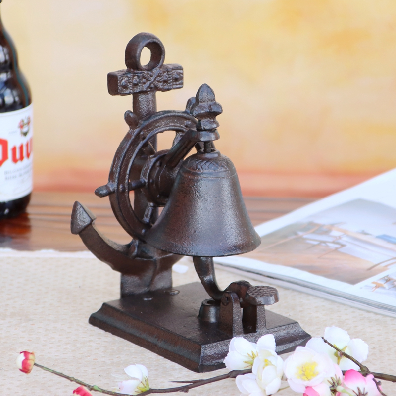 Coffee And Tea Bar - Vintage Cast Iron Hand Press Bell,