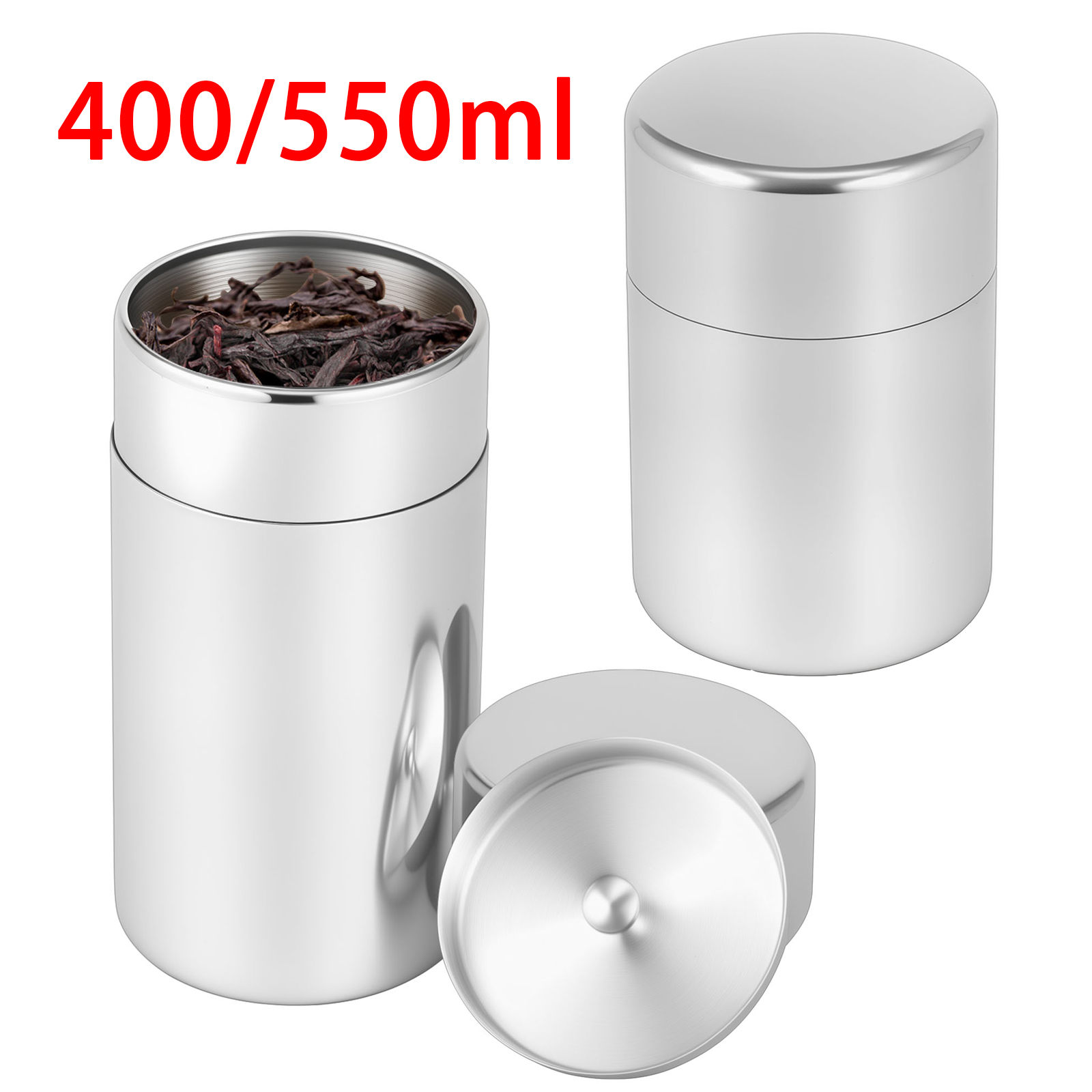 Tea Coffee Sugar Container - Stainless Steel Tea Leaf Tins Canisters