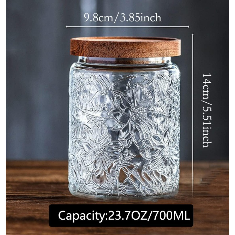 ANSQU Vintage Glass Jar with L - Tea Coffee Sugar Container บทวิจารณ์และราคา