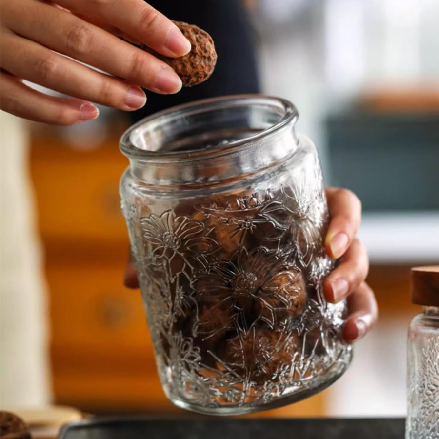 ANSQU Vintage Glass Jar with L - Tea Coffee Sugar Container บทวิจารณ์และราคา
