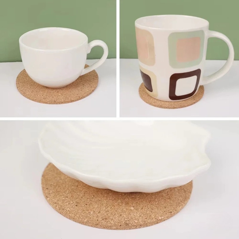 10PCS Mat Natural Round Wooden - Coffee Tea Station บทวิจารณ์และราคา