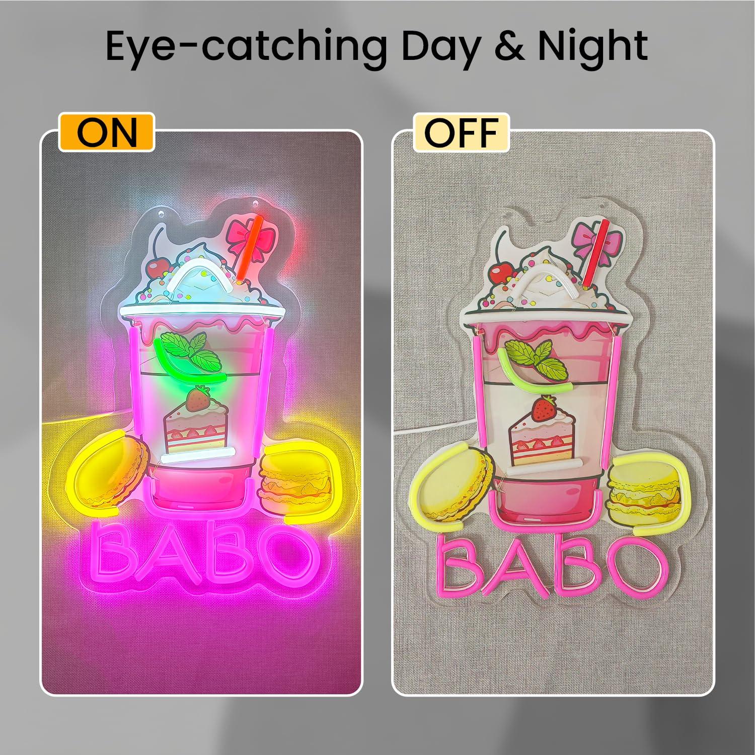 Boba Neon Sign Light Up Bubble - Coffee Tea Neon Sign บทวิจารณ์และราคา