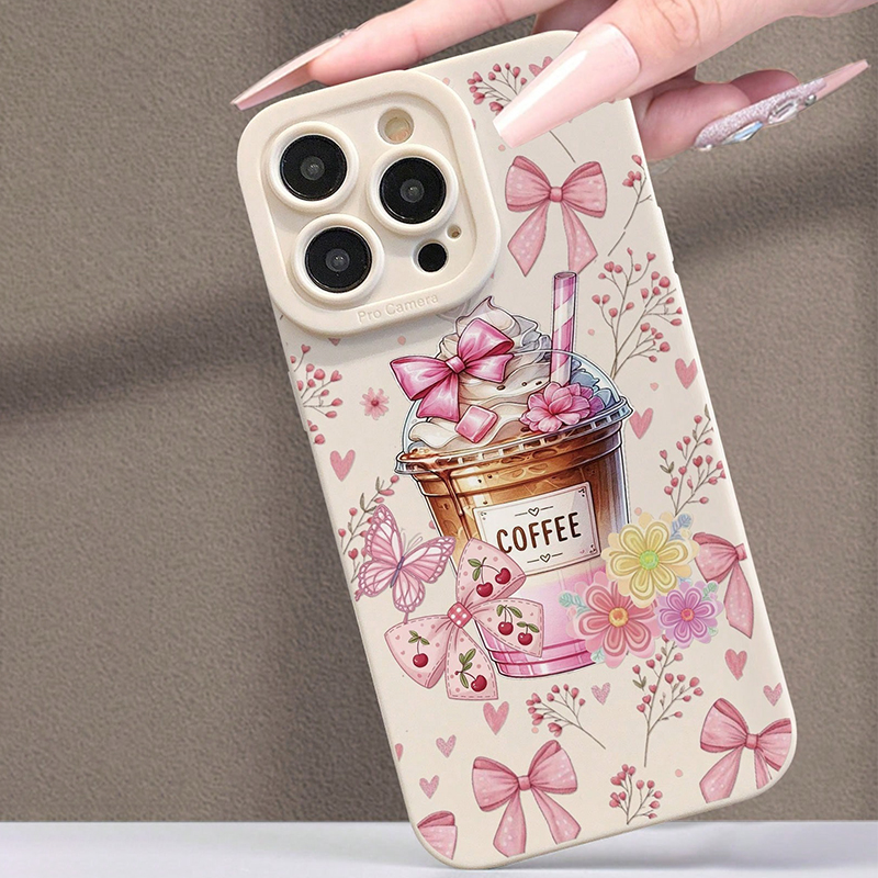Pink Bow Coffee Pattern Milk T - Coffee Plus Tea บทวิจารณ์และราคา