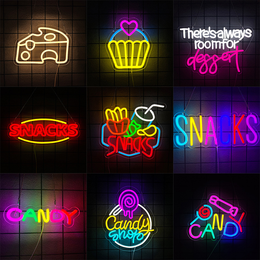 Snacks Neon Sign for Wall Deco - Coffee Tea Neon Sign บทวิจารณ์และราคา