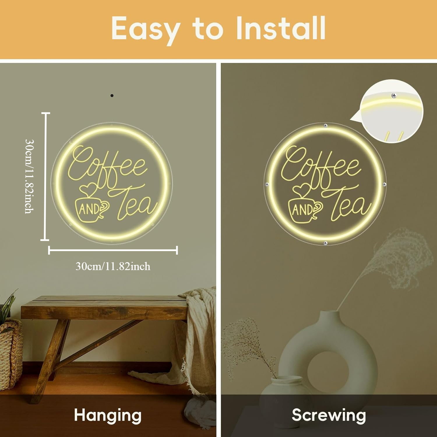 Coffee and Tea Neon Light Dimm - Coffee Tea Neon Sign บทวิจารณ์และราคา