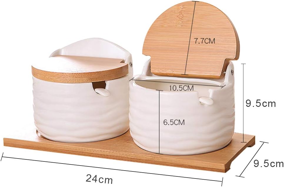 Ceramic Salt Cellars with Lids - Tea Coffee Sugar Container บทวิจารณ์และราคา