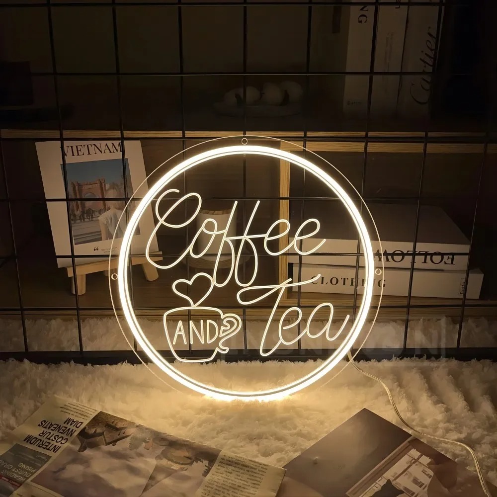LED Coffee Neon Sign USB Power - Coffee Tea Neon Sign บทวิจารณ์และราคา