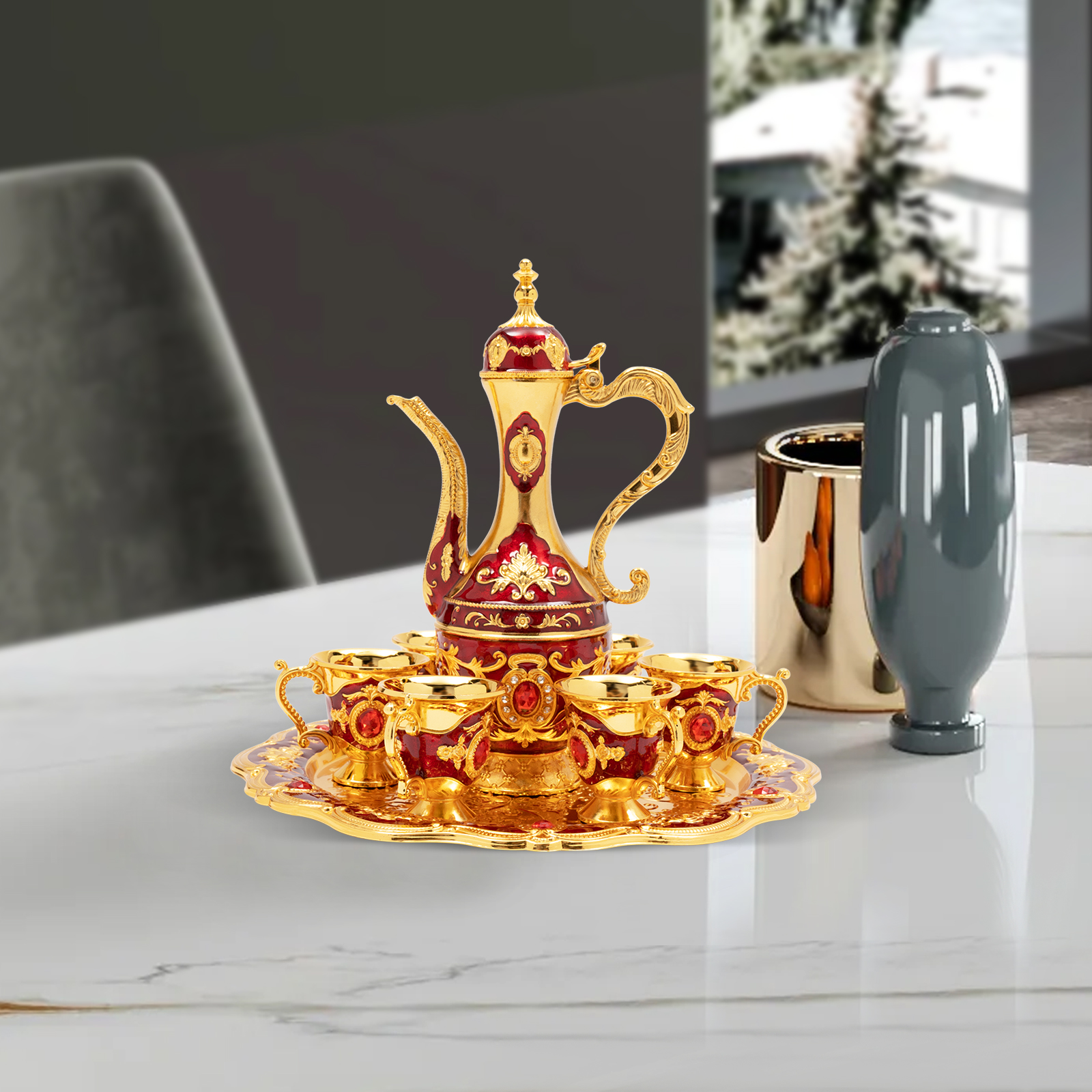 Turkish Tea Set 8 45Oz Teapot  - Coffee Tea Hong Kong บทวิจารณ์และราคา