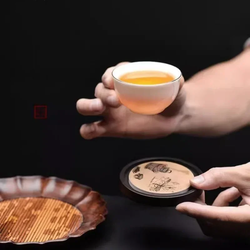 Round Wood Cup Mat Heat Resist - Coffee Tea Station บทวิจารณ์และราคา