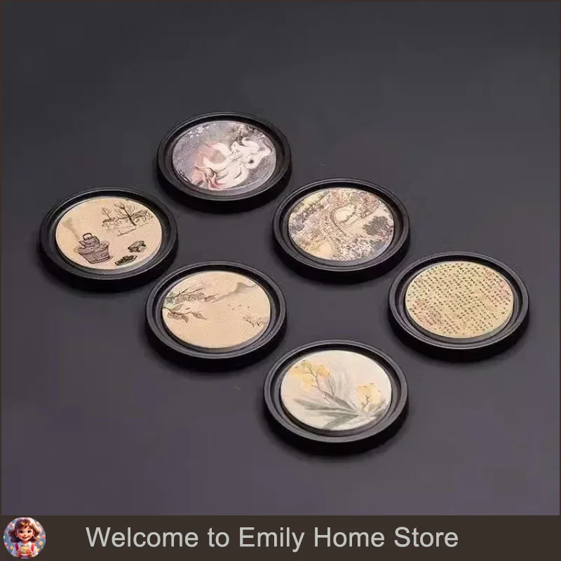Round Wood Cup Mat Heat Resist - Coffee Tea Station บทวิจารณ์และราคา
