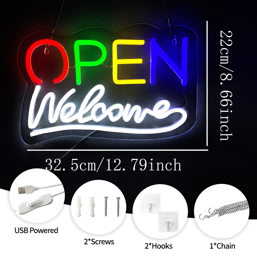 Open Welcome Neon Sign For Wal - Coffee Tea Neon Sign บทวิจารณ์และราคา