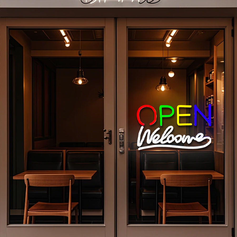 Open Welcome Neon Sign For Wal - Coffee Tea Neon Sign บทวิจารณ์และราคา