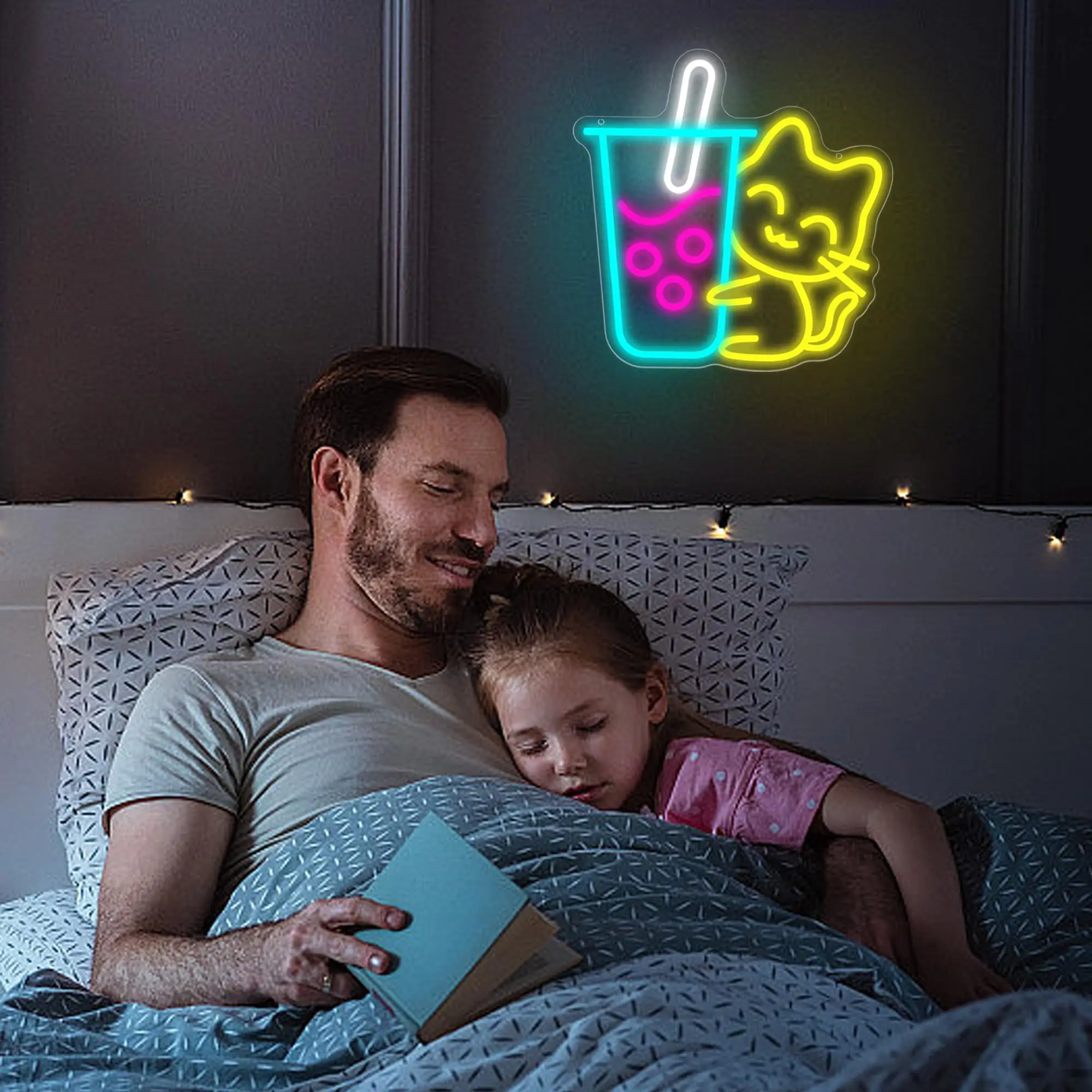 Cat Boba Tea Neon Sign for Wal - Coffee Tea Neon Sign บทวิจารณ์และราคา