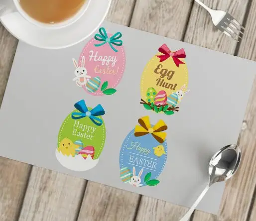 Cartoon Easter Bunny Eggs Prin - Coffee Tea Place บทวิจารณ์และราคา