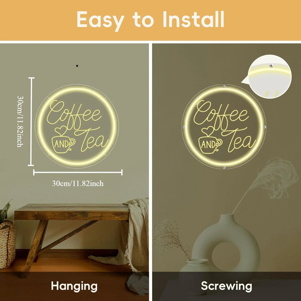 Coffee&Tea Neon Sign, LED Coff - Coffee Tea Neon Sign บทวิจารณ์และราคา