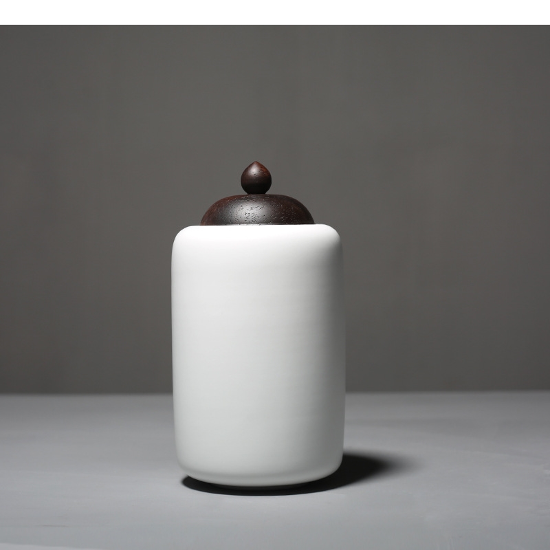 Ceramic Tea Pot Wooden Lid Por - Tea Coffee Sugar Container บทวิจารณ์และราคา
