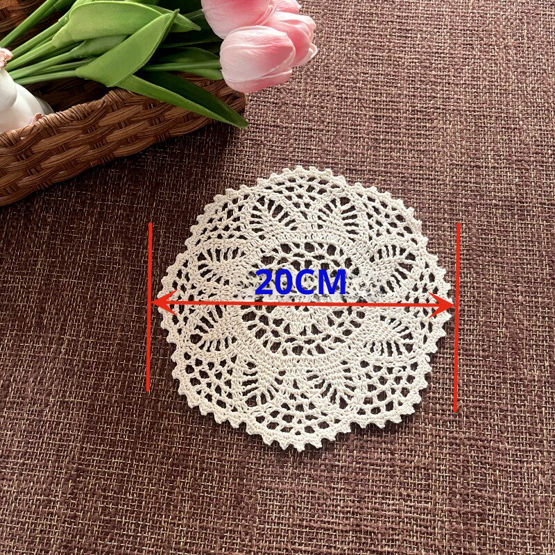 2/4PCS Lace Round Cotton Table - Coffee Tea Place บทวิจารณ์และราคา