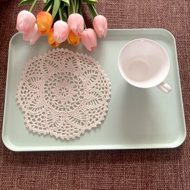 2/4PCS Lace Round Cotton Table - Coffee Tea Place บทวิจารณ์และราคา
