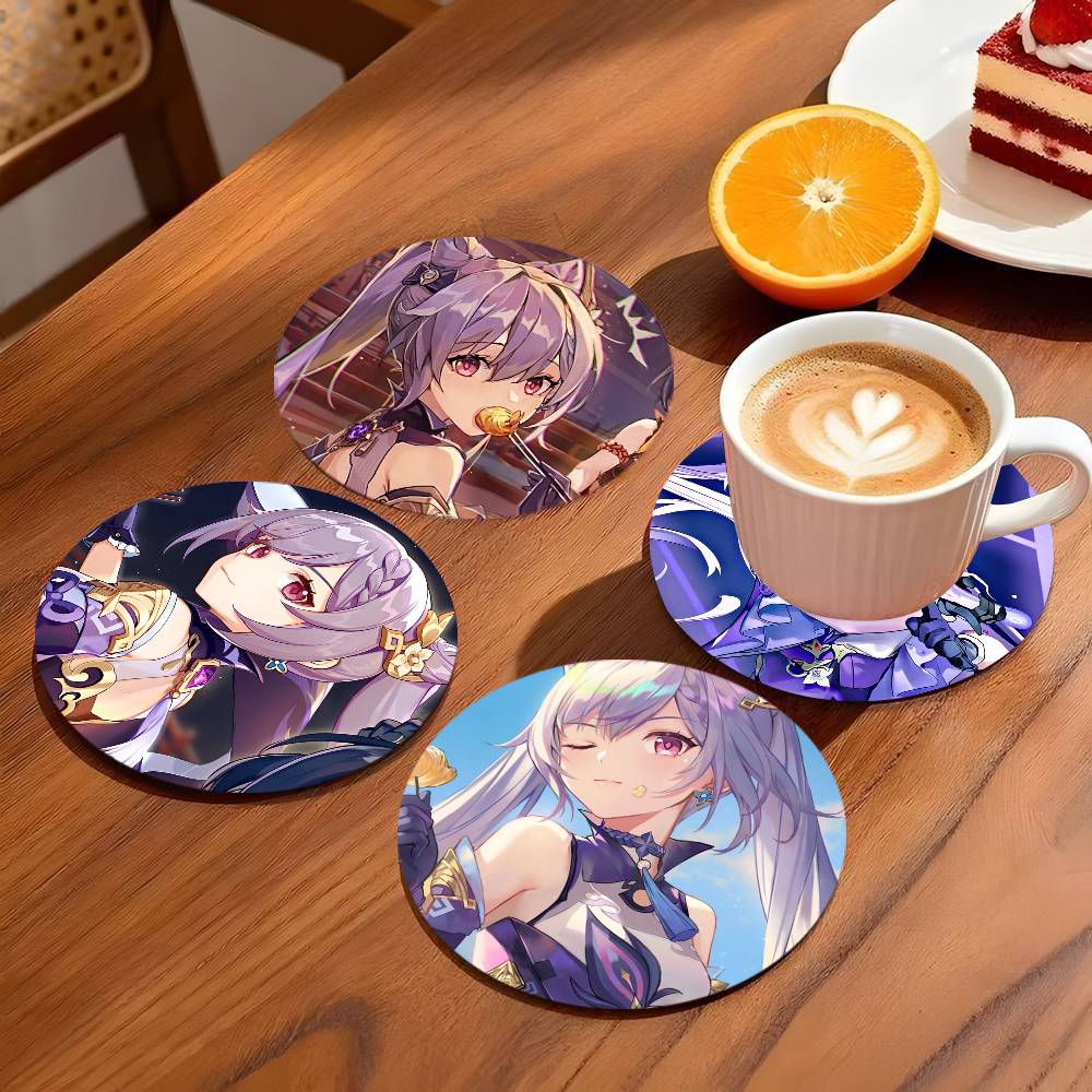 Genshin Game Keqing Coasters 1 - Coffee Tea Game บทวิจารณ์และราคา
