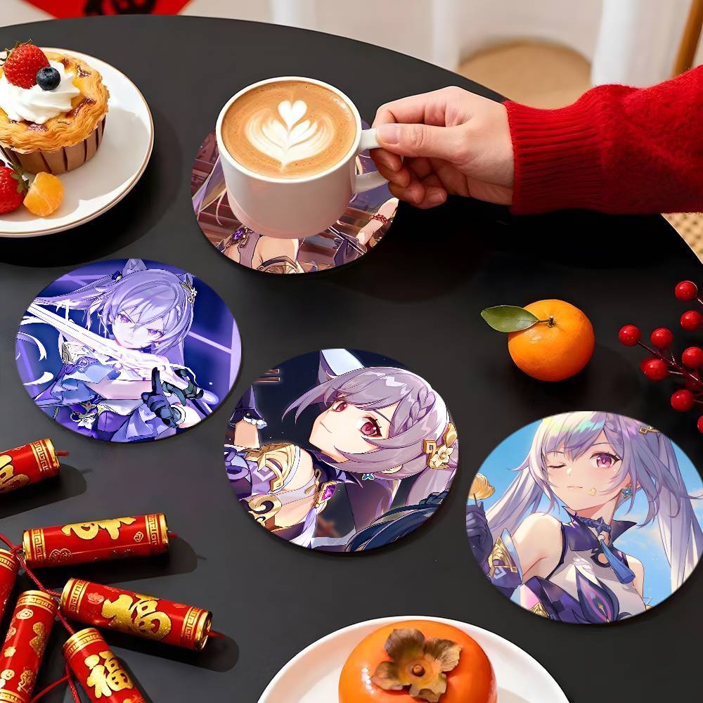 Genshin Game Keqing Coasters 1 - Coffee Tea Game บทวิจารณ์และราคา