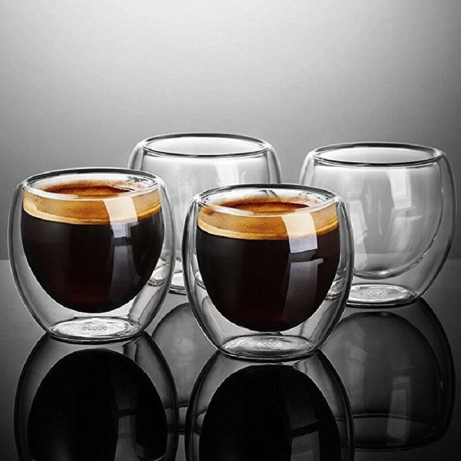Double Walled Glass Coffee Mug - Coffee Tea Flask บทวิจารณ์และราคา