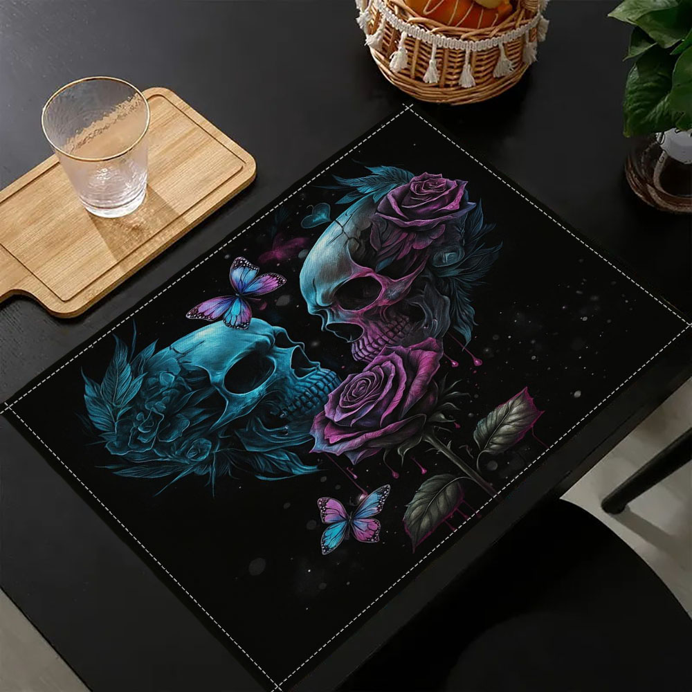 1PC Goth Skull Rose Butterfly  - Coffee Tea Place บทวิจารณ์และราคา
