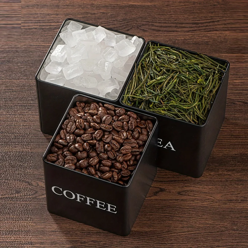500ml Black White Box with Lid - Tea Coffee Sugar Container บทวิจารณ์และราคา