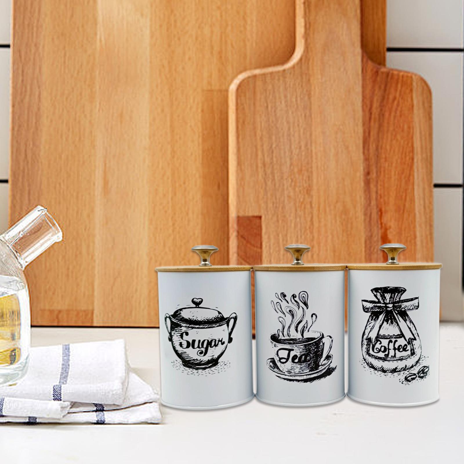 3Pcs Sealed Coffee Canister Se - Tea Coffee Sugar Container บทวิจารณ์และราคา
