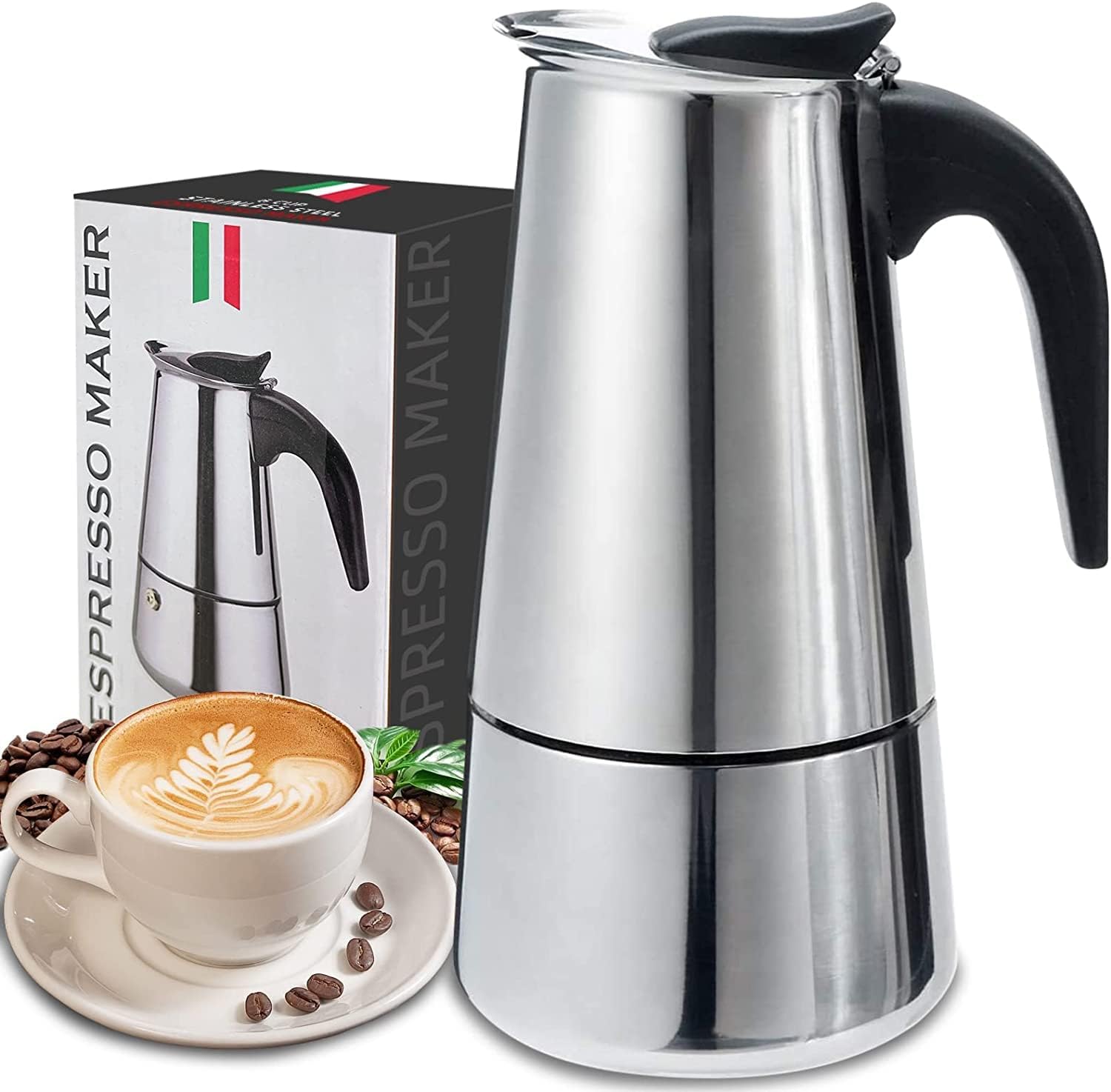 4/6/9 Cups Moka Pot Caffe Mach - Coffee Tea Mugs บทวิจารณ์และราคา