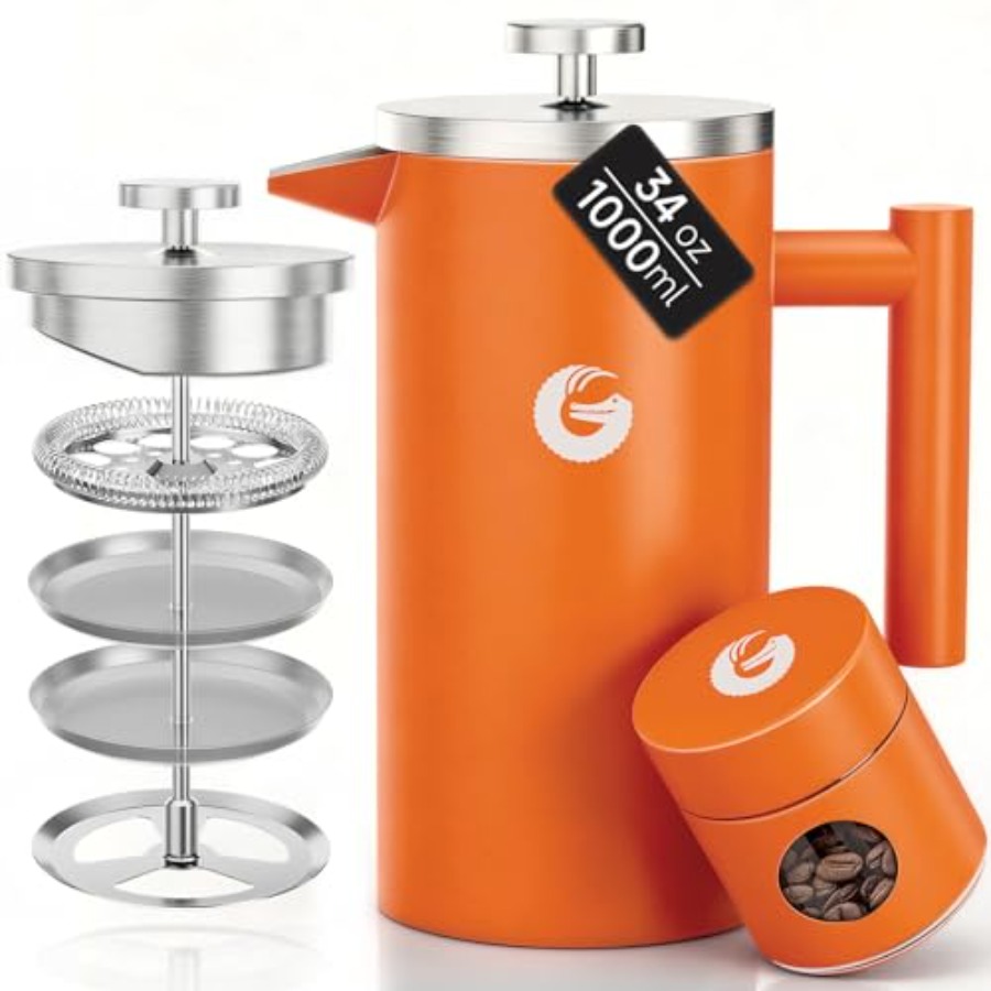 French Press Coffee Maker 34oz - Coffee Plus Tea บทวิจารณ์และราคา