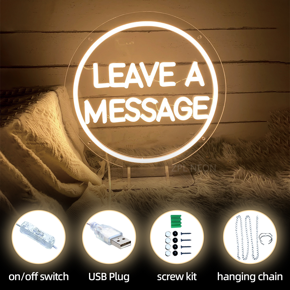 Leave A Message Led Neon Sign  - Coffee Tea Neon Sign บทวิจารณ์และราคา