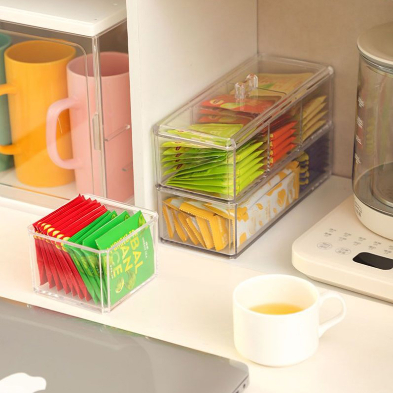 [E] Tea Bag Storage Box Drawer - Tea Coffee Sugar Container บทวิจารณ์และราคา