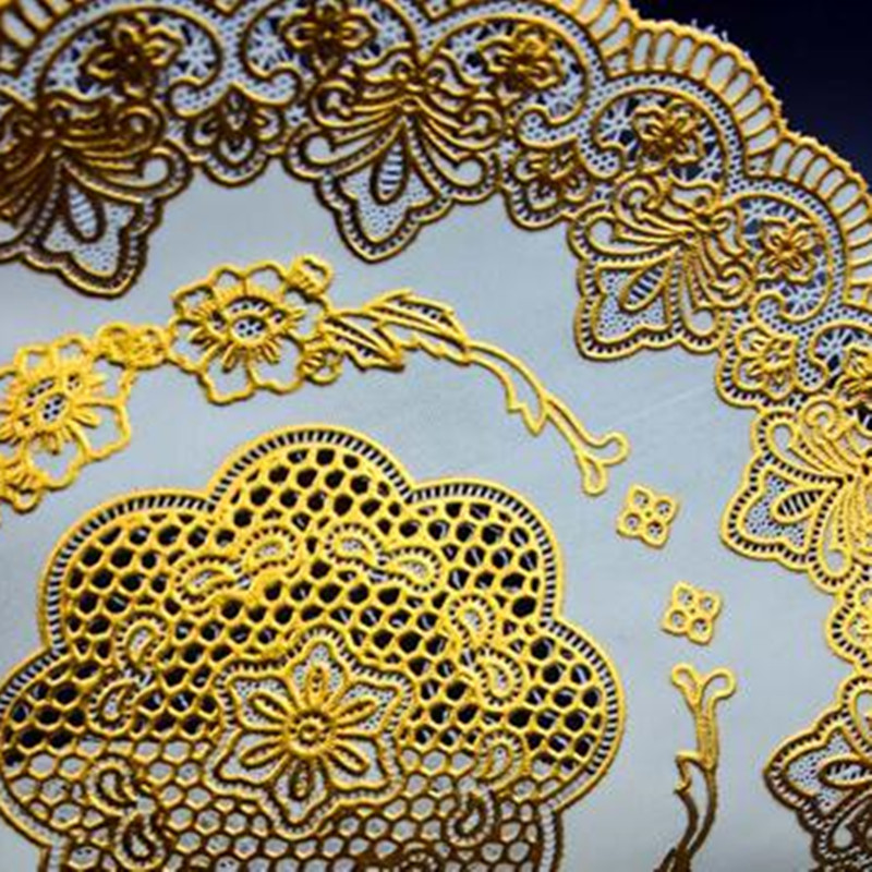 HOT Oval Lace PVC Gold Plastic - Coffee Tea Place บทวิจารณ์และราคา