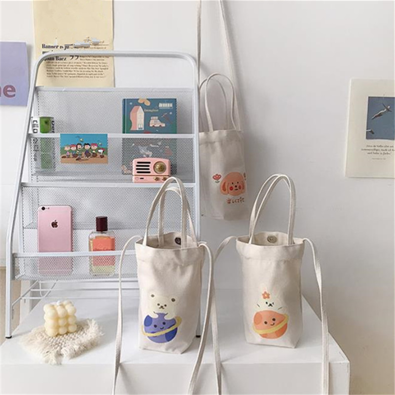 Print Canvas Water Bottle Bag  - Coffee Tea Name บทวิจารณ์และราคา