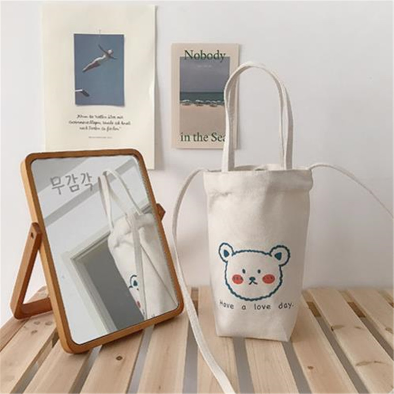 Print Canvas Water Bottle Bag  - Coffee Tea Name บทวิจารณ์และราคา