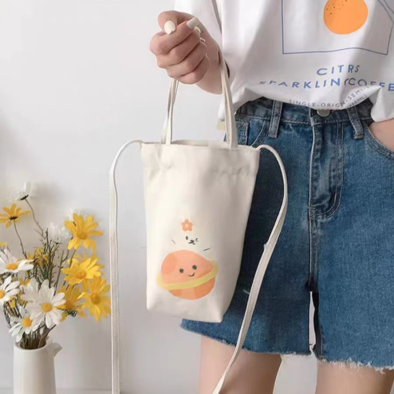 Print Canvas Water Bottle Bag  - Coffee Tea Name บทวิจารณ์และราคา