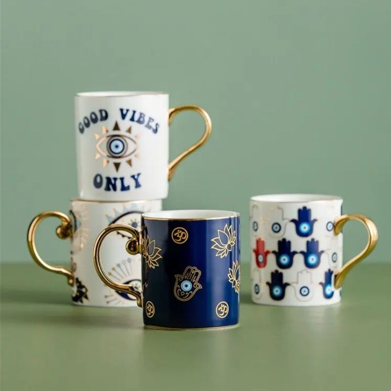 Blue Eye Coffee Cup Devil's Ey - Coffee Tea Flask บทวิจารณ์และราคา