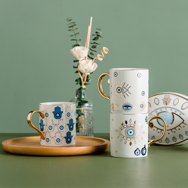 Blue Eye Coffee Cup Devil's Ey - Coffee Tea Flask บทวิจารณ์และราคา