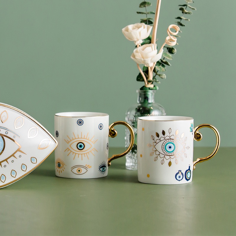 Blue Eye Coffee Cup Devil's Ey - Coffee Tea Flask บทวิจารณ์และราคา