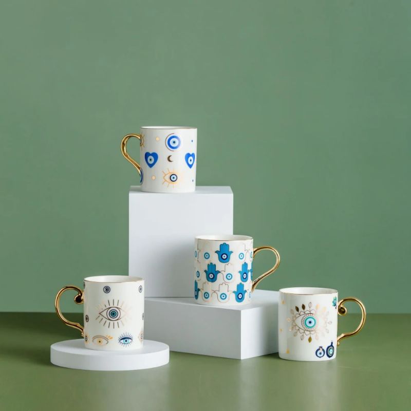 Blue Eye Coffee Cup Devil's Ey - Coffee Tea Flask บทวิจารณ์และราคา