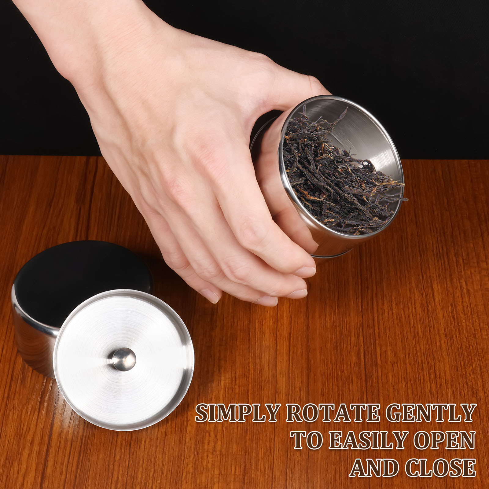 Stainless Steel Tea Leaf Tins  - Tea Coffee Sugar Container บทวิจารณ์และราคา