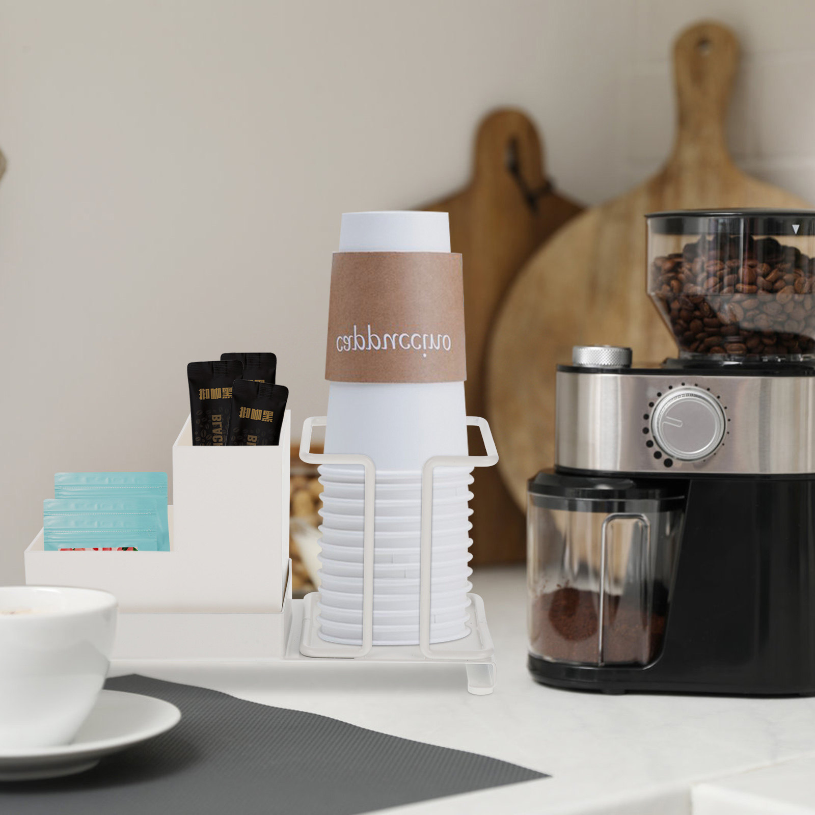 Cup Holder Organizer With Tea  - Coffee And Tea Bar บทวิจารณ์และราคา