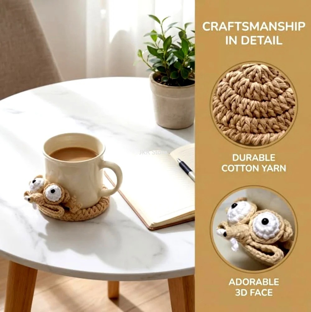 Animal Crochet Cup Coaster Han - Coffee Tea Station บทวิจารณ์และราคา