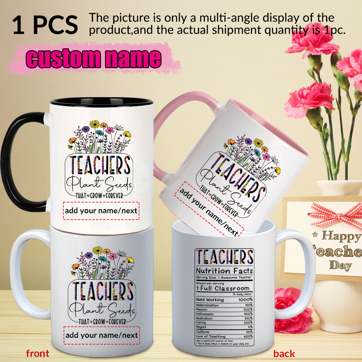 1pc Customize Name Personalise - Coffee Tea Name บทวิจารณ์และราคา