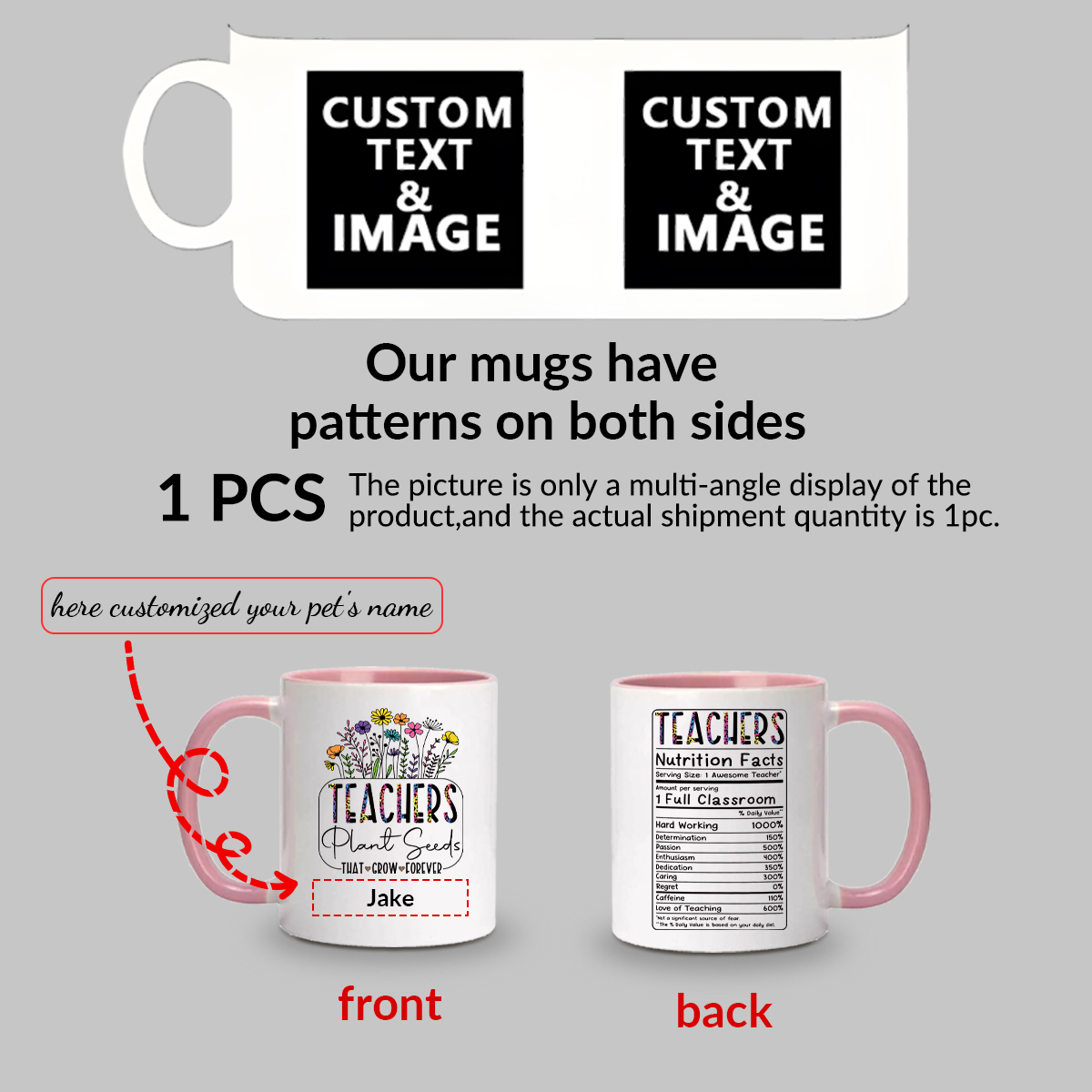 1pc Customize Name Personalise - Coffee Tea Name บทวิจารณ์และราคา