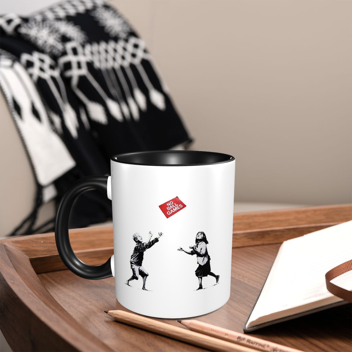 No Ball Games Banksy Mug Funny - Coffee Tea Game บทวิจารณ์และราคา